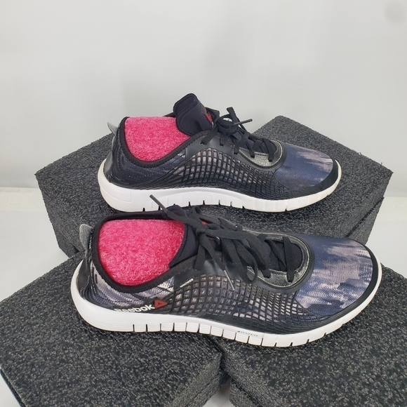 Reebok Women's Z Goddess Running Size 10 Shoes Black White Black Glitch - Picture 7 of 13